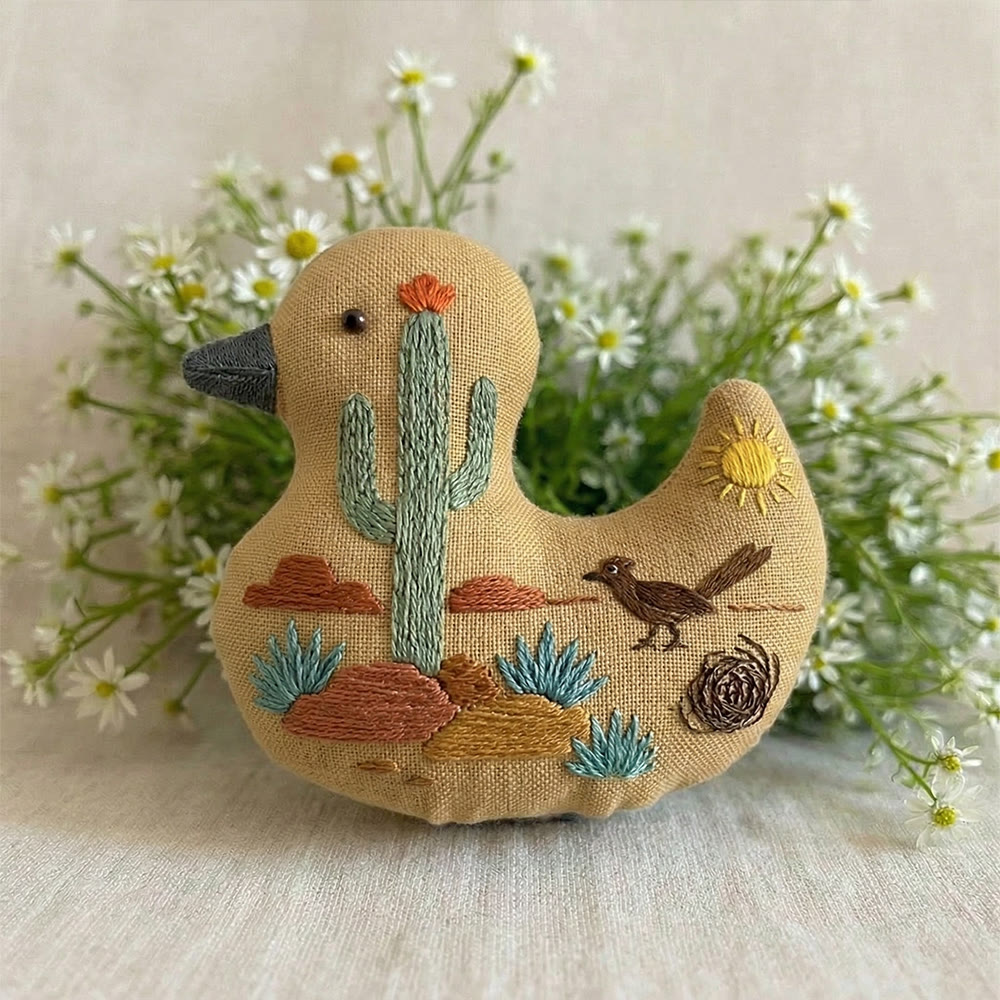 Rubbyoo Duck Embroidery Kit - Desert Scenery | Diy Sewing Toy | Adorable Handmade Ornament - image 2