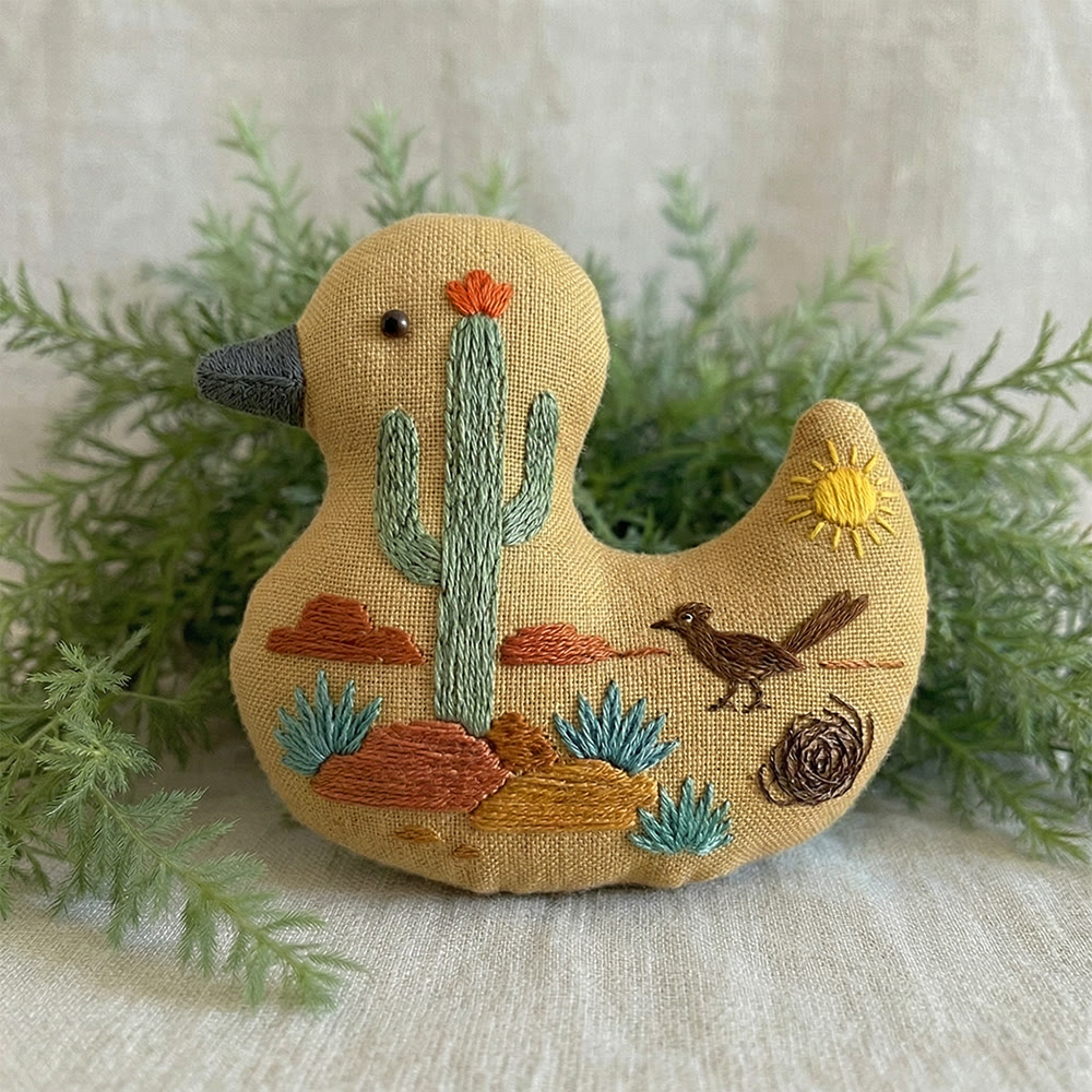 Rubbyoo Duck Embroidery Kit - Desert Scenery | Diy Sewing Toy | Adorable Handmade Ornament - 6 inches hoop kit - image 1