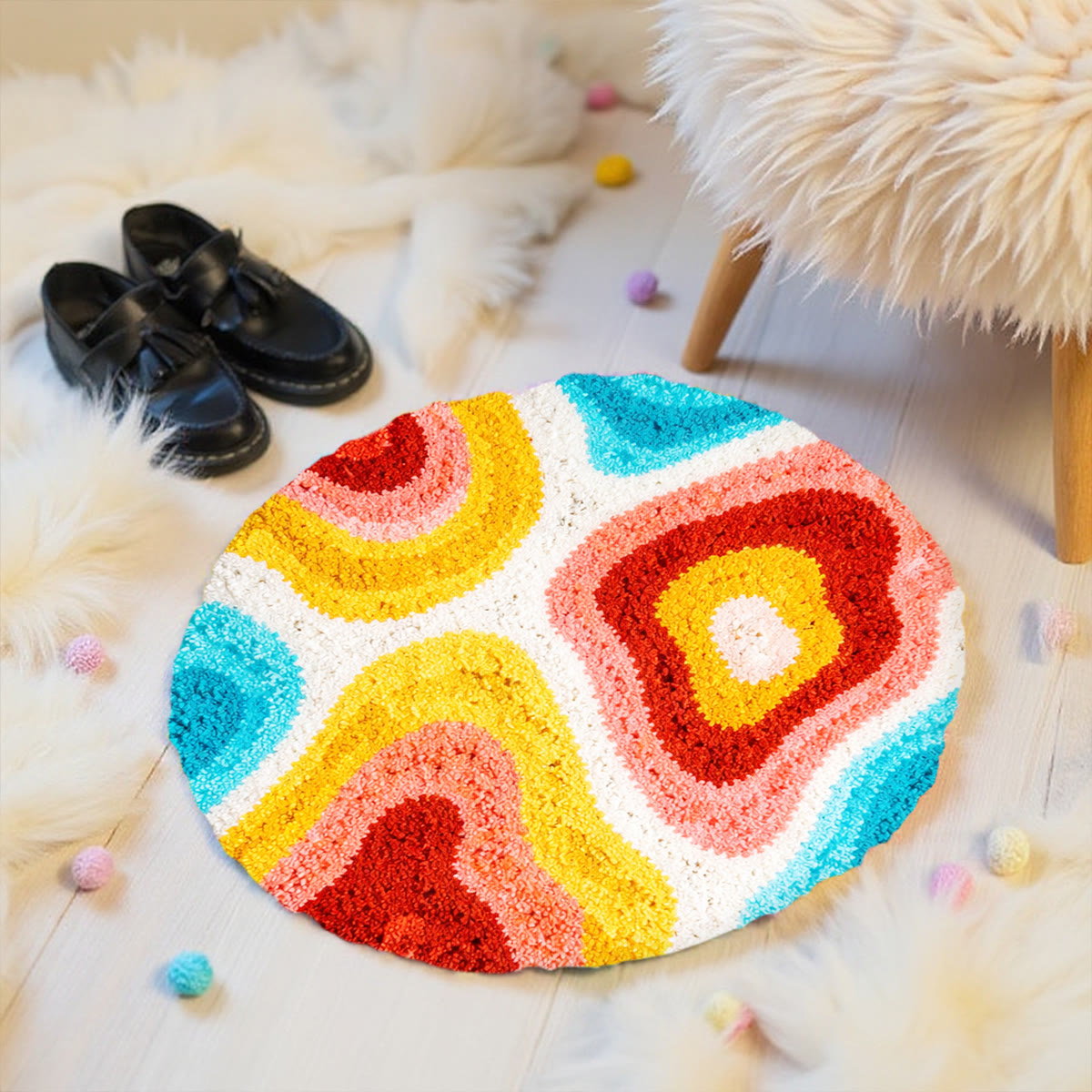 Rubbyoo Latch Hook Rug Kit - Groovy Desgin | Creative Handmade Art | Perfect Home Ornament - image 5