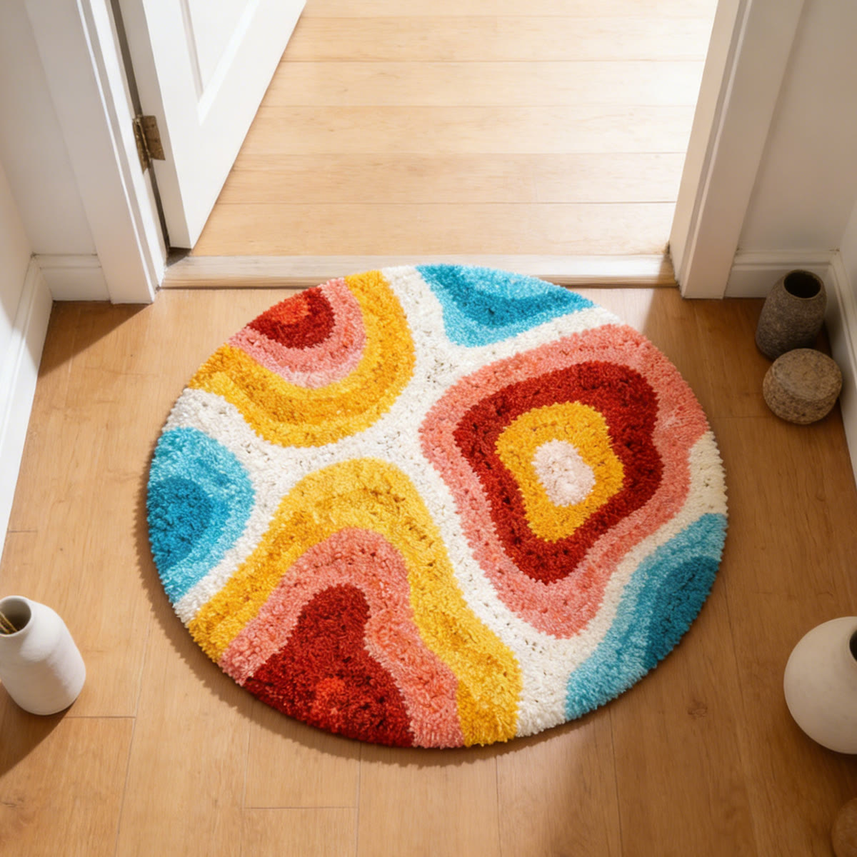Rubbyoo Latch Hook Rug Kit - Groovy Desgin | Creative Handmade Art | Perfect Home Ornament - image 4