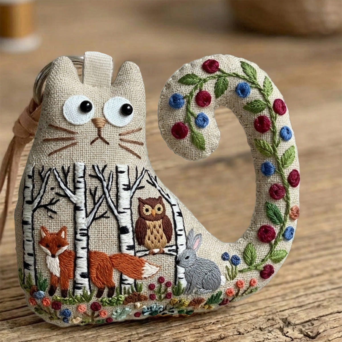 Rubbyoo Cat Embroidery Kit - Fox Owl Rabbit Design | Handmade Gift For Her | Whimsical Animal Bag Accessory - image 10