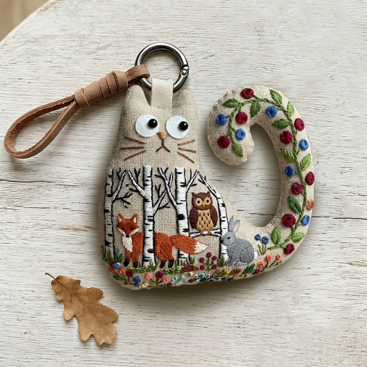Rubbyoo Cat Embroidery Kit - Fox Owl Rabbit Design | Handmade Gift For Her | Whimsical Animal Bag Accessory - image 8