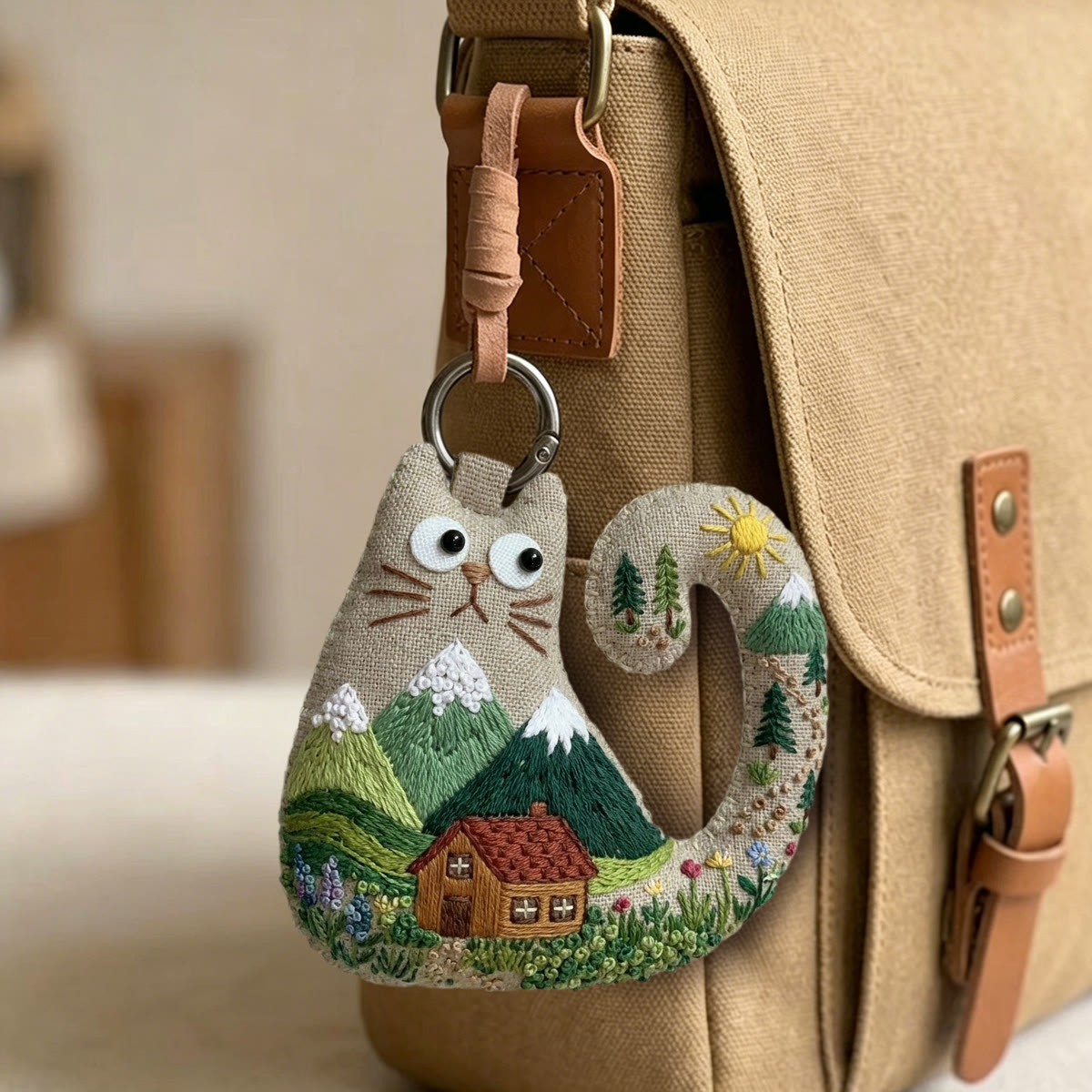 Rubbyoo Cat Embroidery Kit - Snow-capped Mountains | New Home Gift | Diy Nursery Decor - image 3