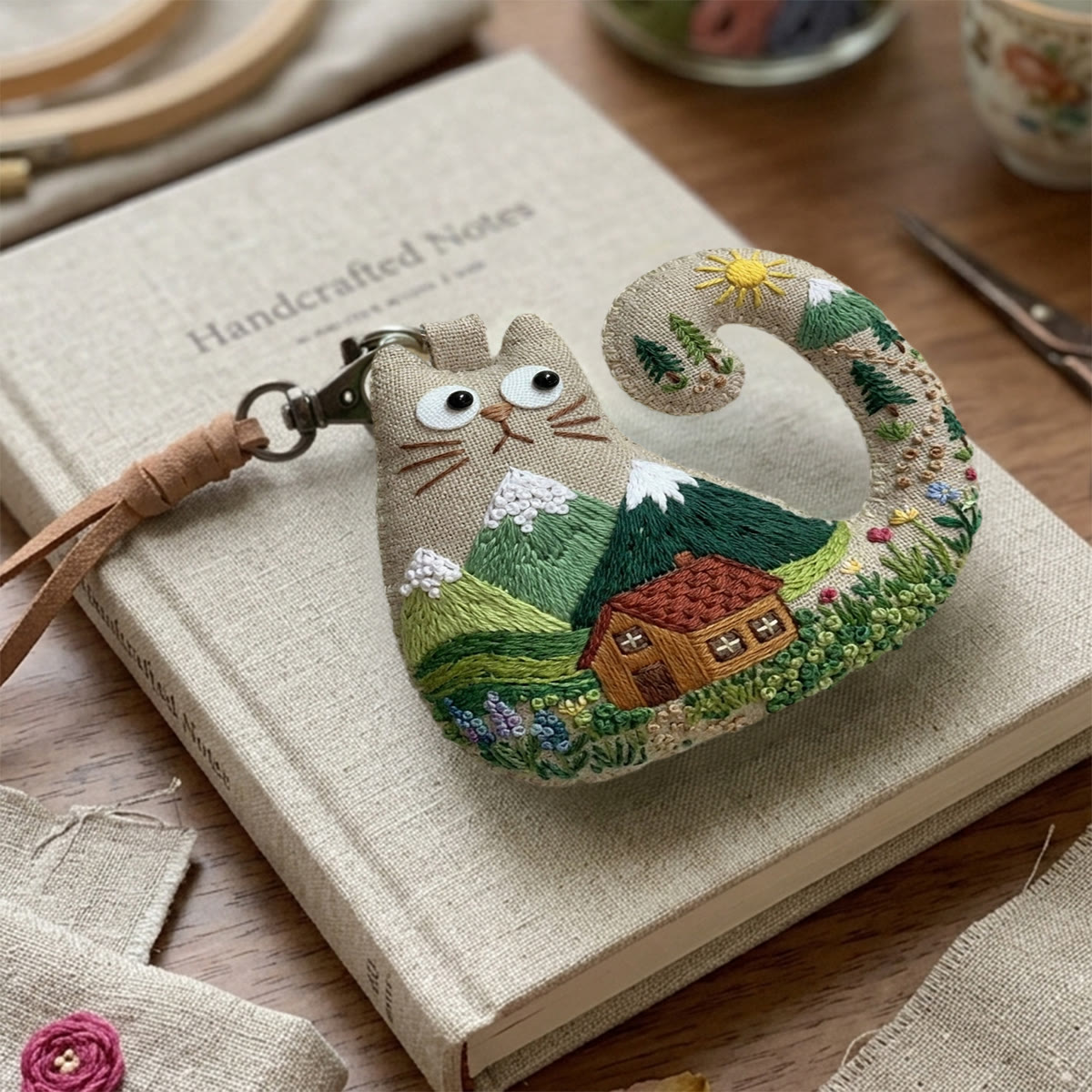 Rubbyoo Cat Embroidery Kit - Snow-capped Mountains | New Home Gift | Diy Nursery Decor - image 9