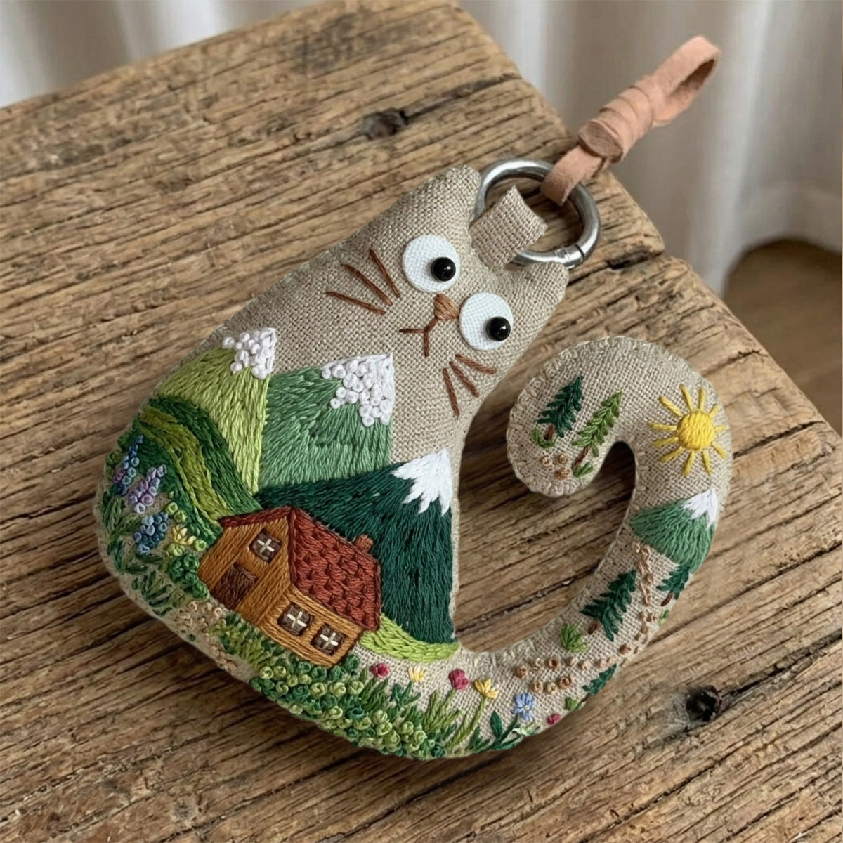 Rubbyoo Cat Embroidery Kit - Snow-capped Mountains | New Home Gift | Diy Nursery Decor - image 6