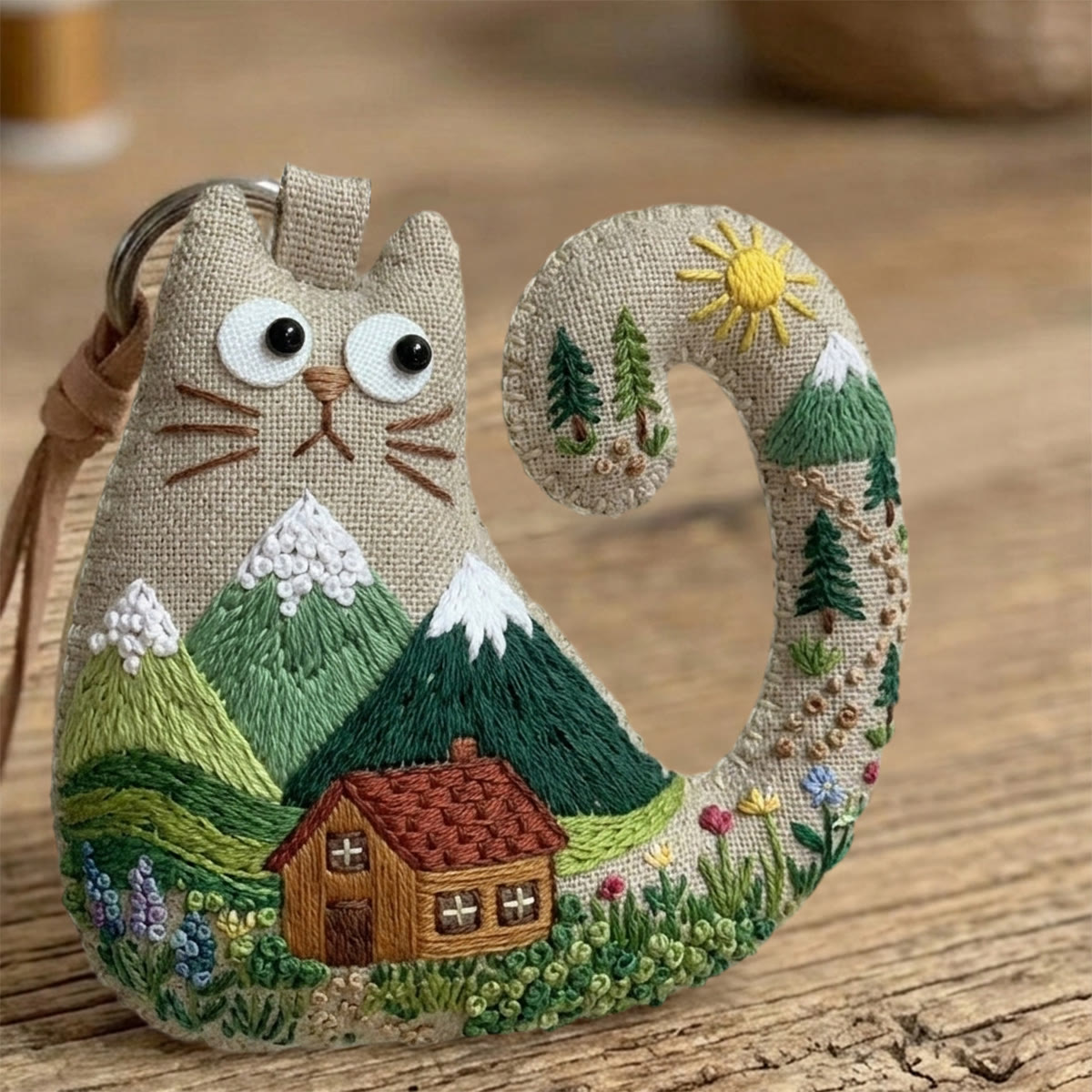 Rubbyoo Cat Embroidery Kit - Snow-capped Mountains | New Home Gift | Diy Nursery Decor - image 8