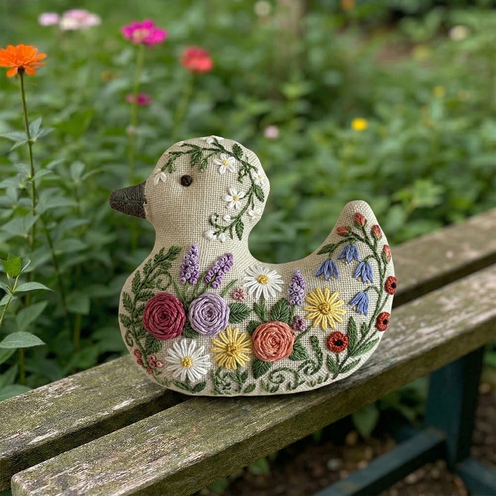 Rubbyoo Duck Embroidery Kit - Blooming Daisy & Rose | Unique Mother Gift Idea | Creative Handmade Art - image 4