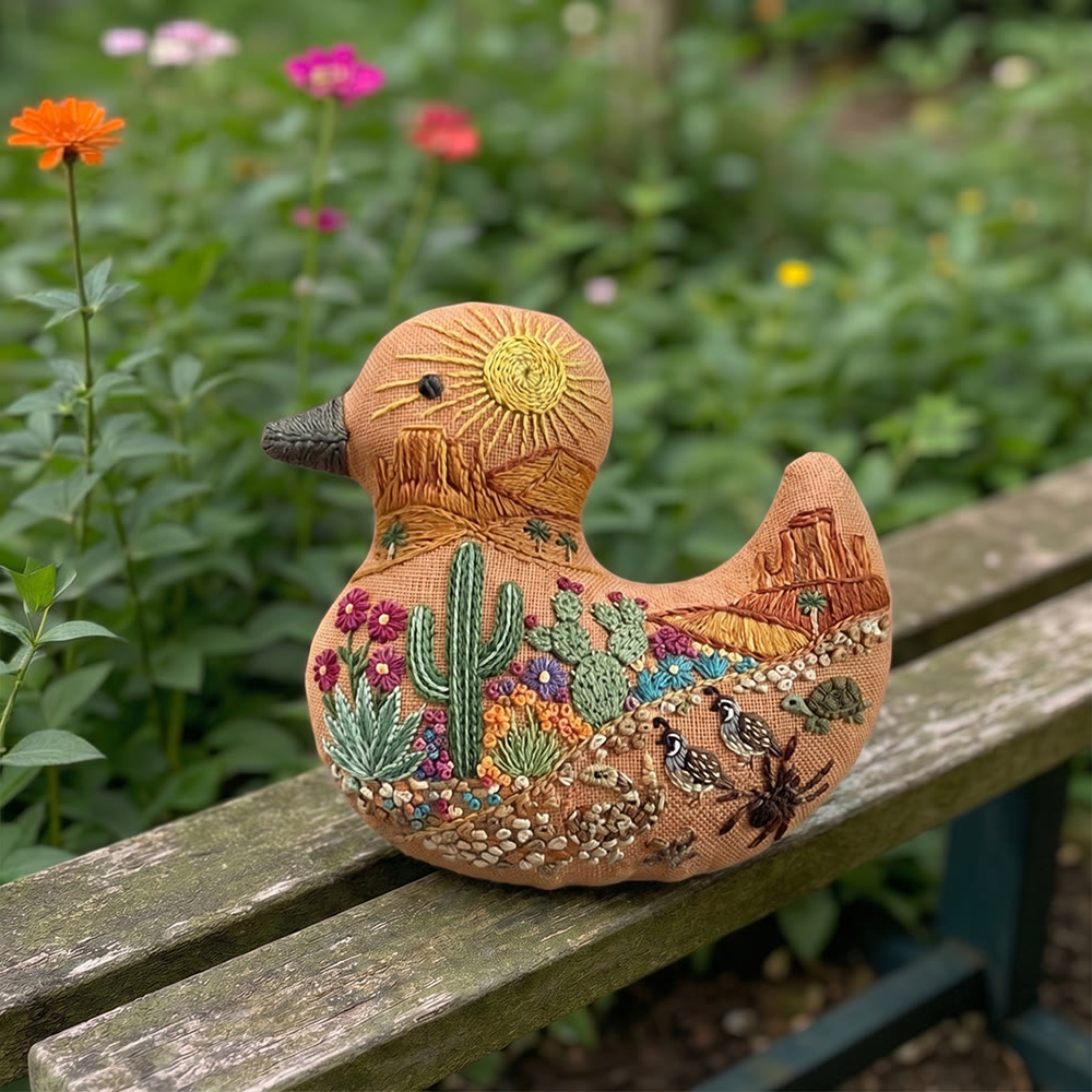 Rubbyoo Duck Embroidery Kit - Desert Scenery Cactus Floral | Landscape Handmade Art | Gift For Her - image 4