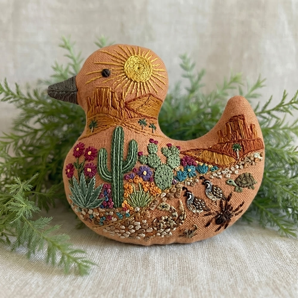 Rubbyoo Duck Embroidery Kit - Desert Scenery Cactus Floral | Landscape Handmade Art | Gift For Her - image 5