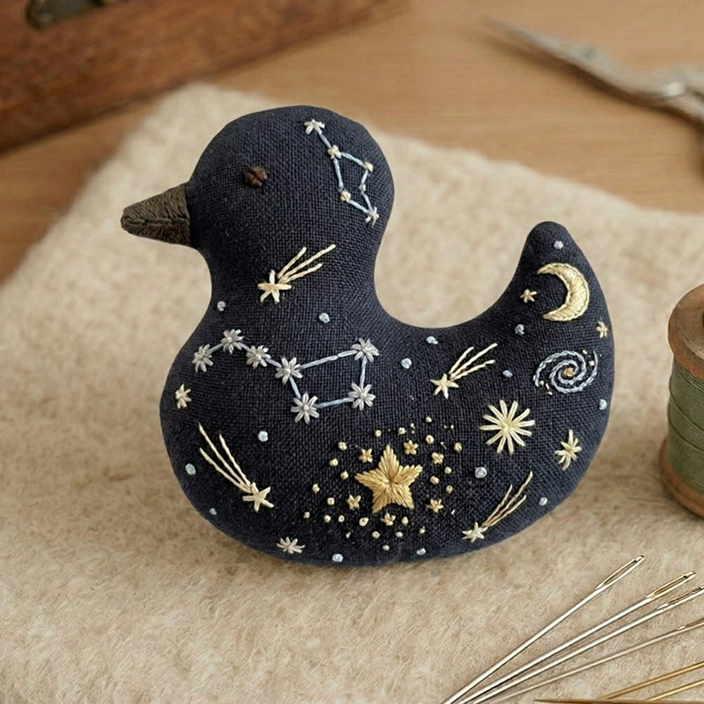 Rubbyoo Duck Embroidery Kit - Starry Night |  Lovely Handmade Art | Gift For Friends - image 2