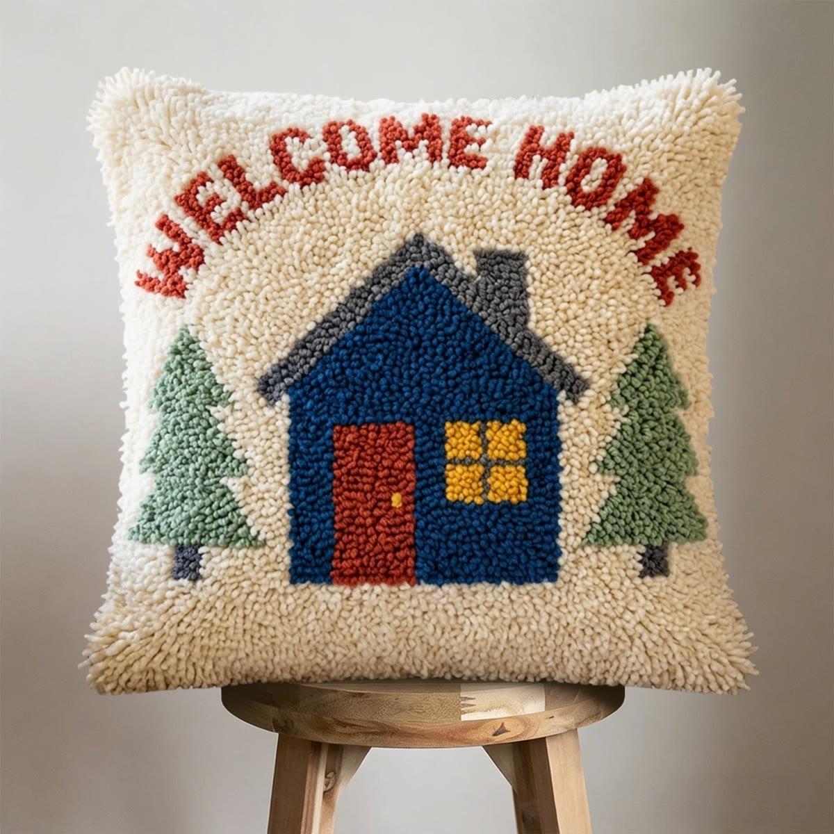Rubbyoo Latch Hook Pillow Kit - Welcome Home | Living Room Decor | Nice Birthday Gift - image 4