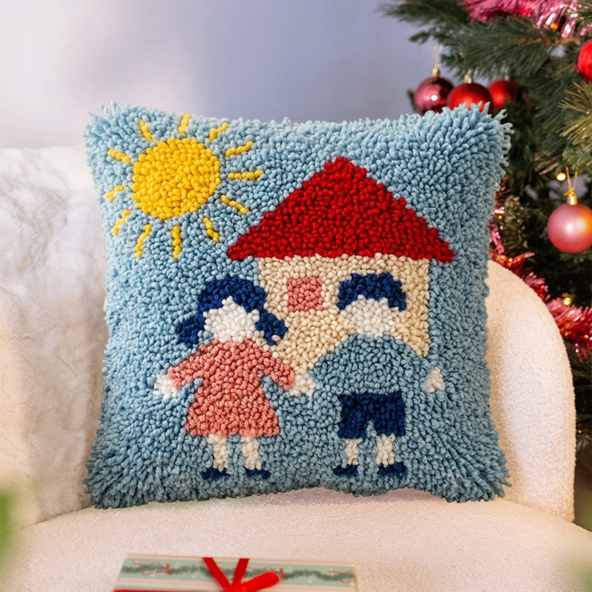 Rubbyoo Latch Hook Pillow Kit - Adorable Child | Diy Cushion Set | Unique Handmade Gift - image 2