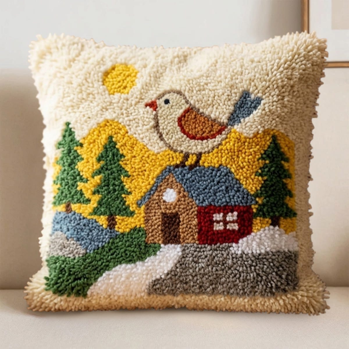 Rubbyoo Latch Hook Pillow Kit - Morning View | Perfect Housewarming Craft | Gift For Her - image 2