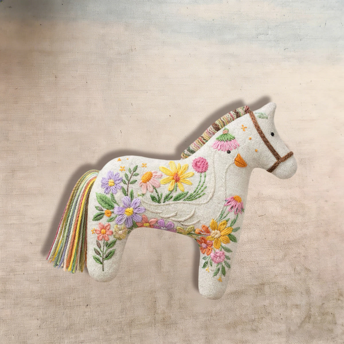 Rubbyoo Dala Horse Embroidery Kit - Floral Swan Design | Whimsical Gift For Moms | Scandinavian Folk Art Hanging Decor - image 6