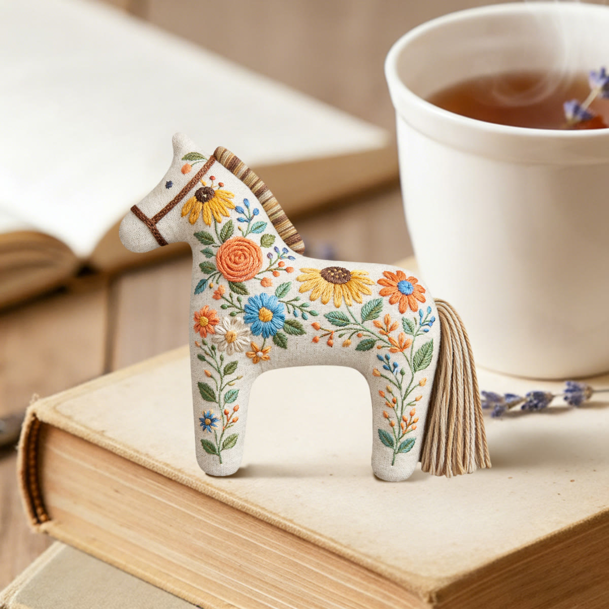 Rubbyoo Dala Horse Embroidery Kit - Wild Meadow Flowers | Beginner Diy Hand Craft | Cheerful Mother's Day - image 2