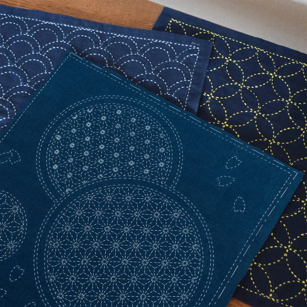 Rubbyoo Sashiko Embroidery Kit - Asanoha Pattern | Handmade Gift | Relaxing Hand Craft - image 2