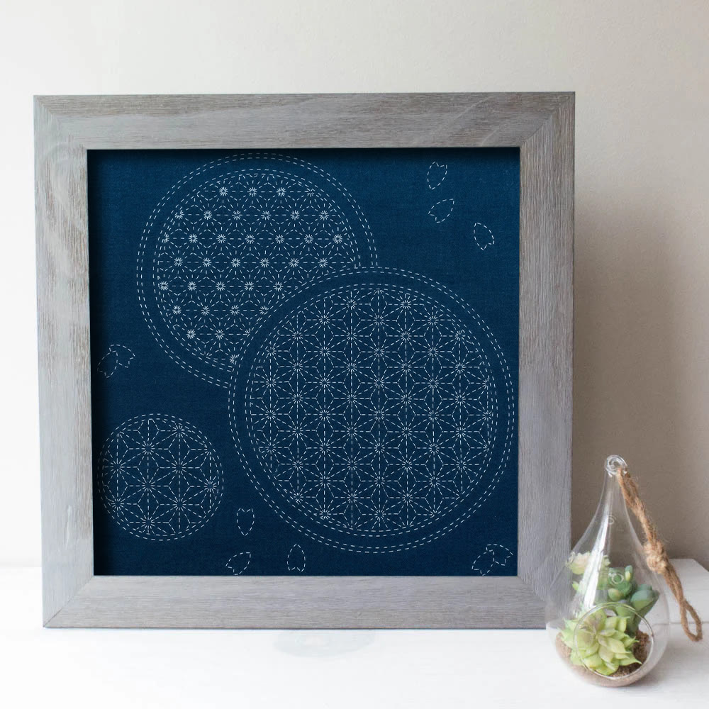 Rubbyoo Sashiko Embroidery Kit - Asanoha Pattern | Handmade Gift | Relaxing Hand Craft - image 3