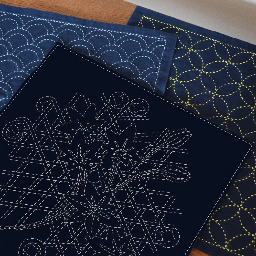 Rubbyoo Sashiko Embroidery Kit - Geometric Needlepoint | Meaningful Gift | Modern Wall Art Decor - image 2