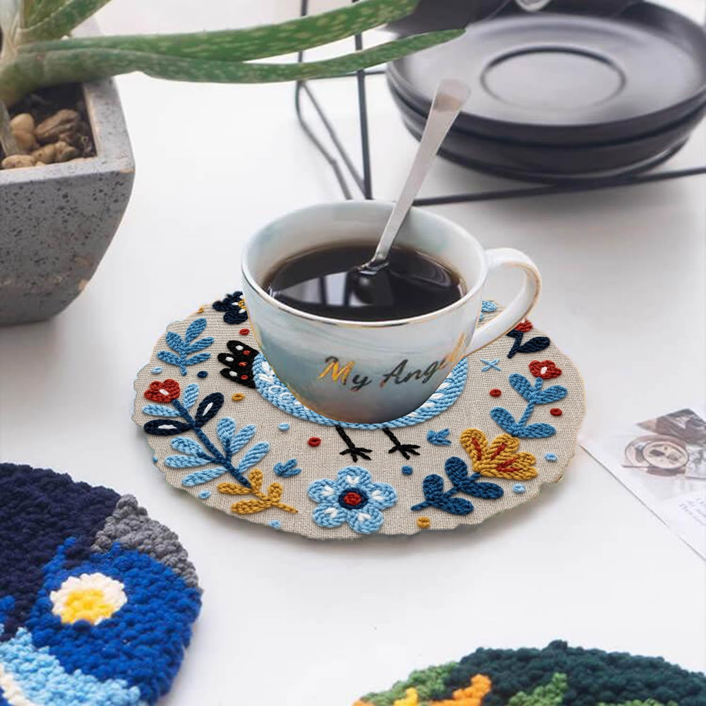 Folk Art Blue Bird Among Blooms Punch Needle Kit - Exquisite Home Ornament | Great For Beginners - image 12