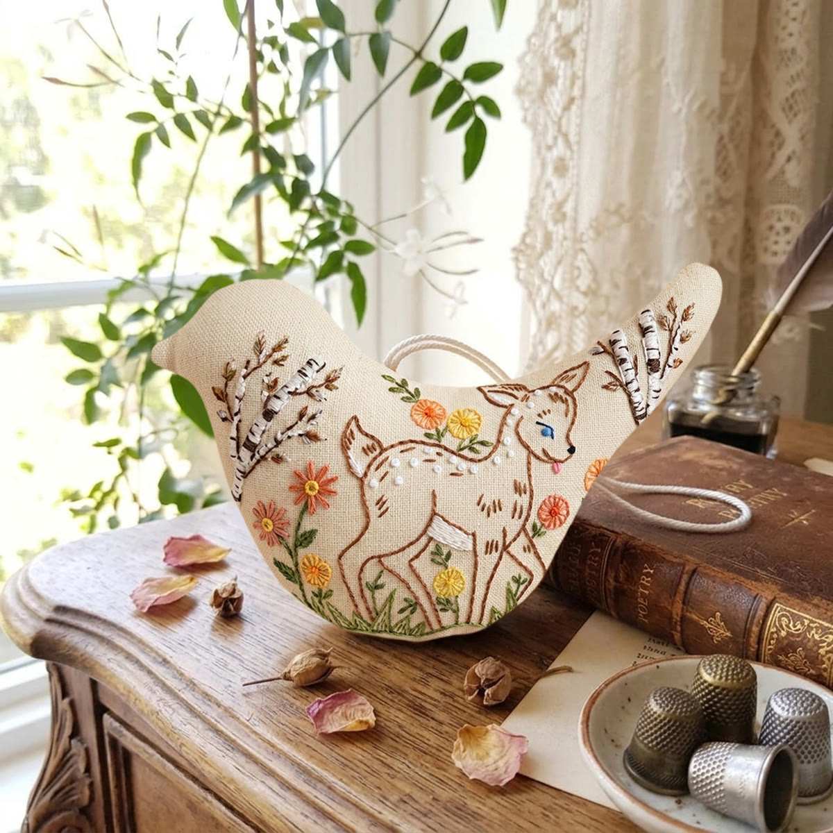 Rubbyoo Bird-shaped Embroidery Kit - Adorable Baby Deer  | Gift For Nature Lovers | Woodland Nursery Decor - image 6