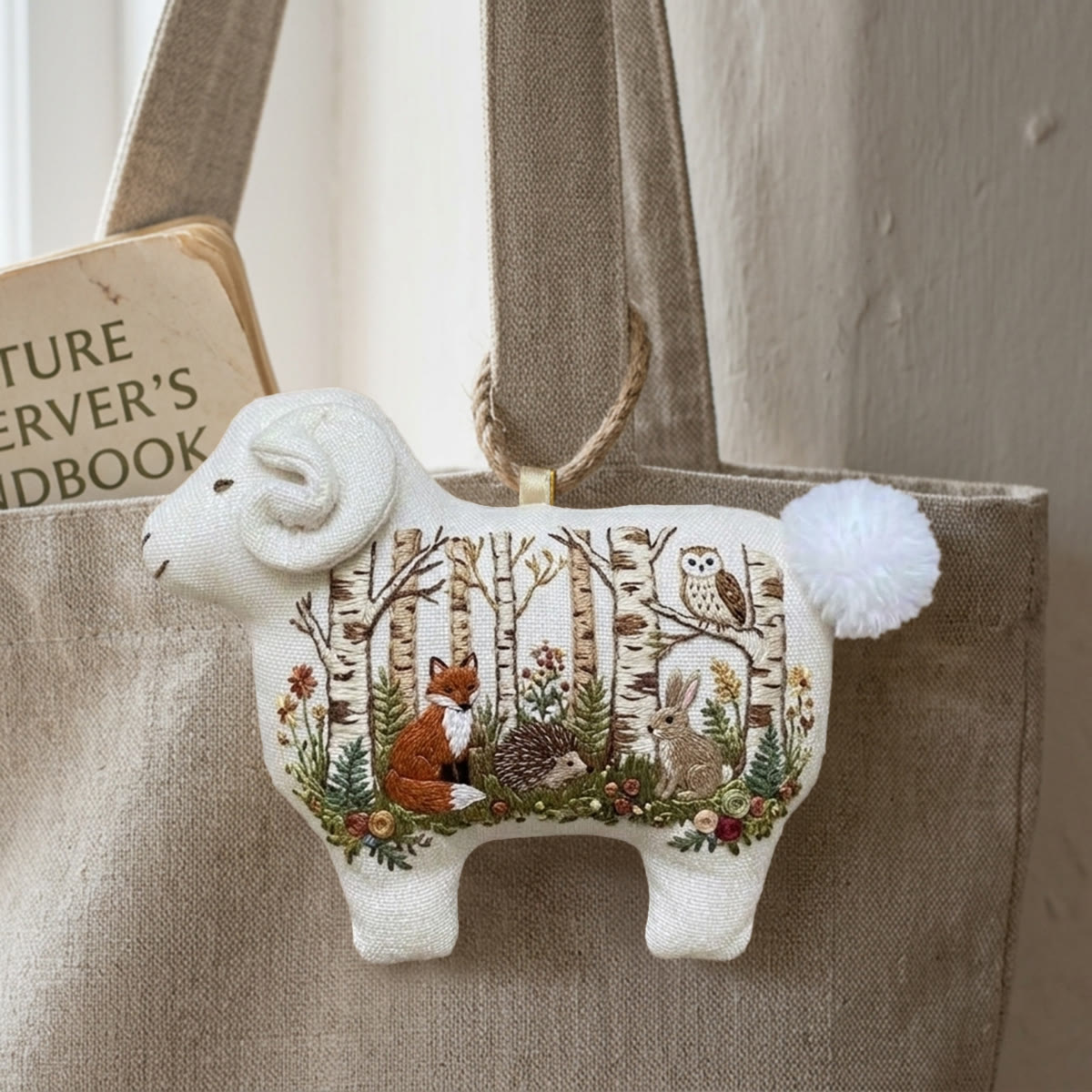 Rubbyoo Lamb-shaped Embroidery Kit - Woodland Scene | Holiday Home Ornament | Adorable Handmade Art - image 2