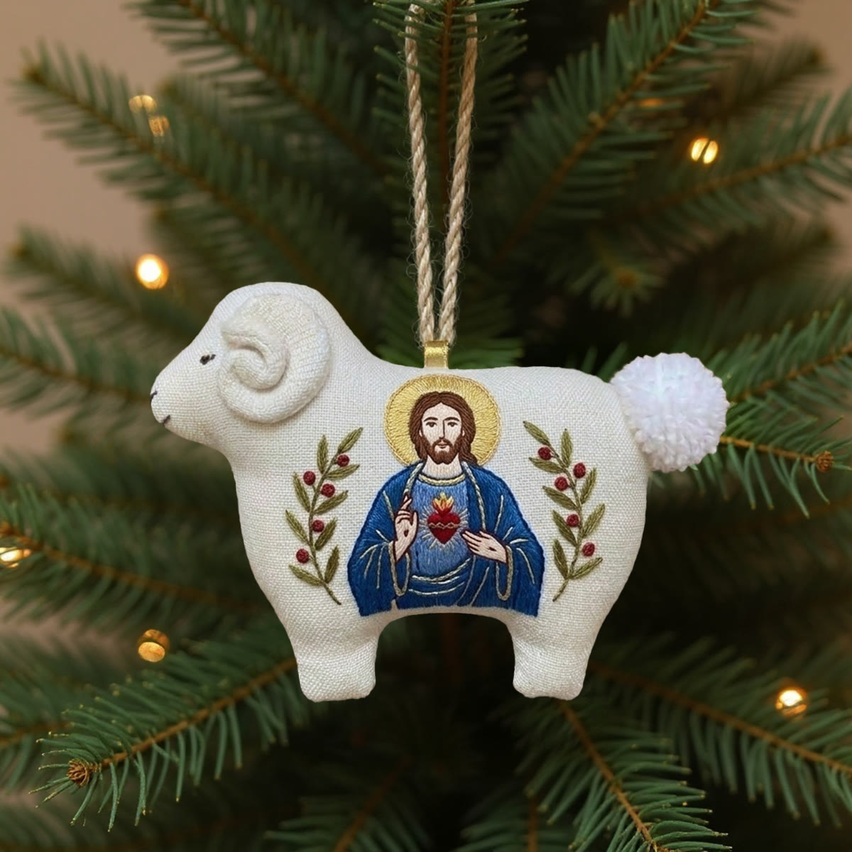 Rubbyoo Lamb-shaped Embroidery Kit - Christ Religious Art | Meaningful Gift For Believers | Christian Home Decoration - image 1