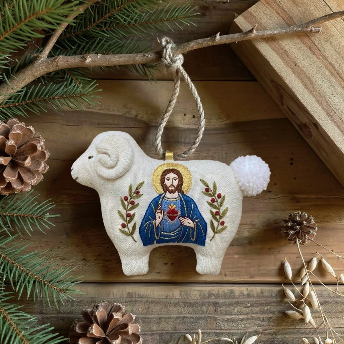 Rubbyoo Lamb-shaped Embroidery Kit - Christ Religious Art | Meaningful Gift For Believers | Christian Home Decoration - image 4