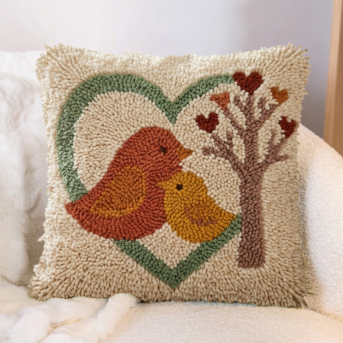 Rubbyoo Latch Hook Pillow Kit - Loving Nest | Perfect Gift For Mom | Handmade Cushion Set  - image 2