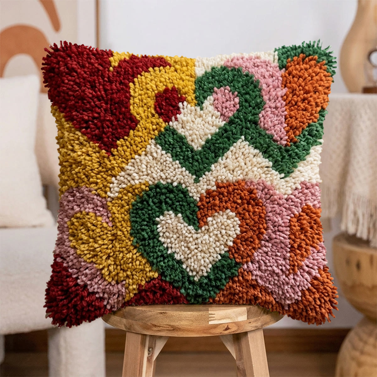 Rubbyoo Latch Hook Pillow Kit - Love Loop | Sofa Décor Pillow | Easy Handmade Art  - image 2