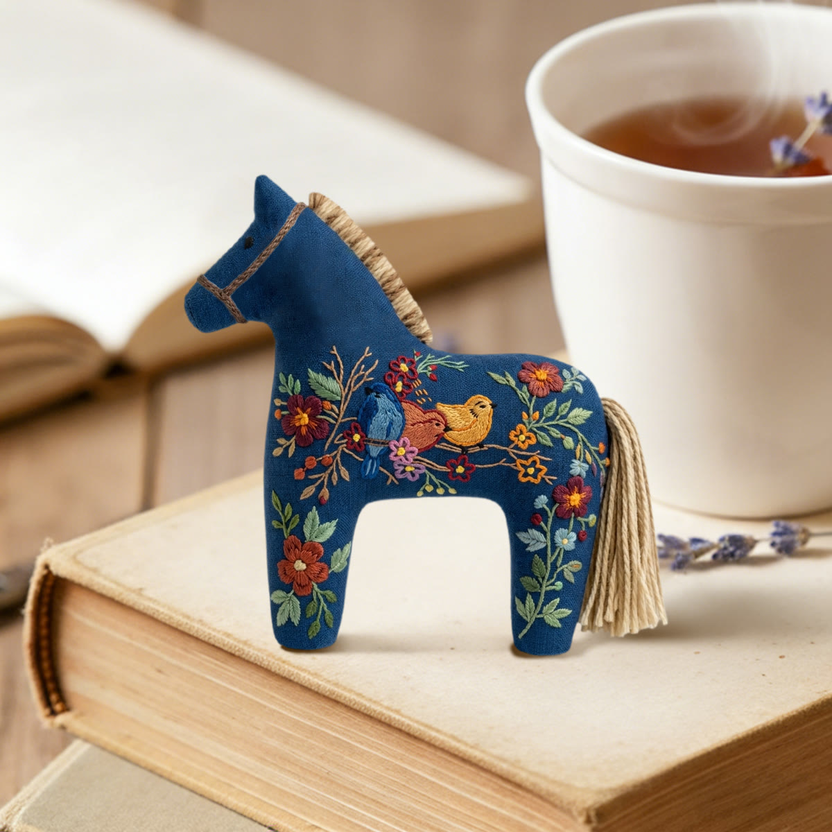Rubbyoo Dala Horse Embroidery Kit - Songbirds On A Branch | Unique Mother′s Day Keepsake | Boho Chic Home Decor - image 2