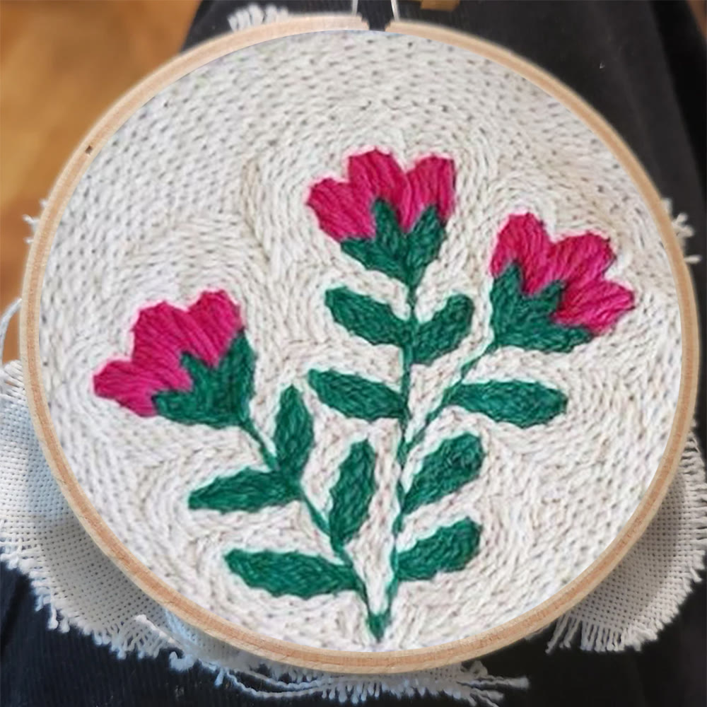 Pink Flower Punch Needle Kit - Beginner Handmade Carft | Diy Hanging Wall Art  - image 3