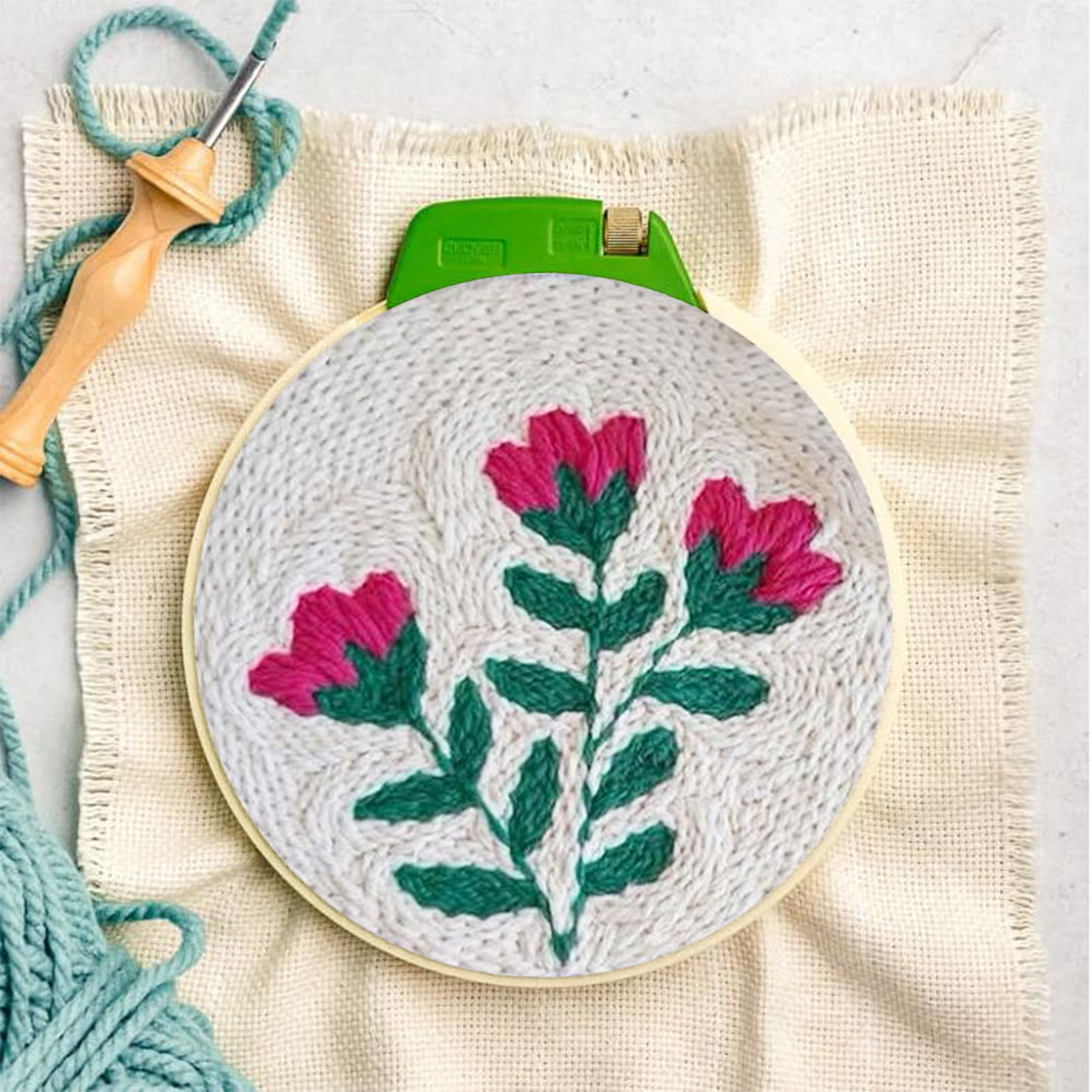 Pink Flower Punch Needle Kit - Beginner Handmade Carft | Diy Hanging Wall Art  - image 7