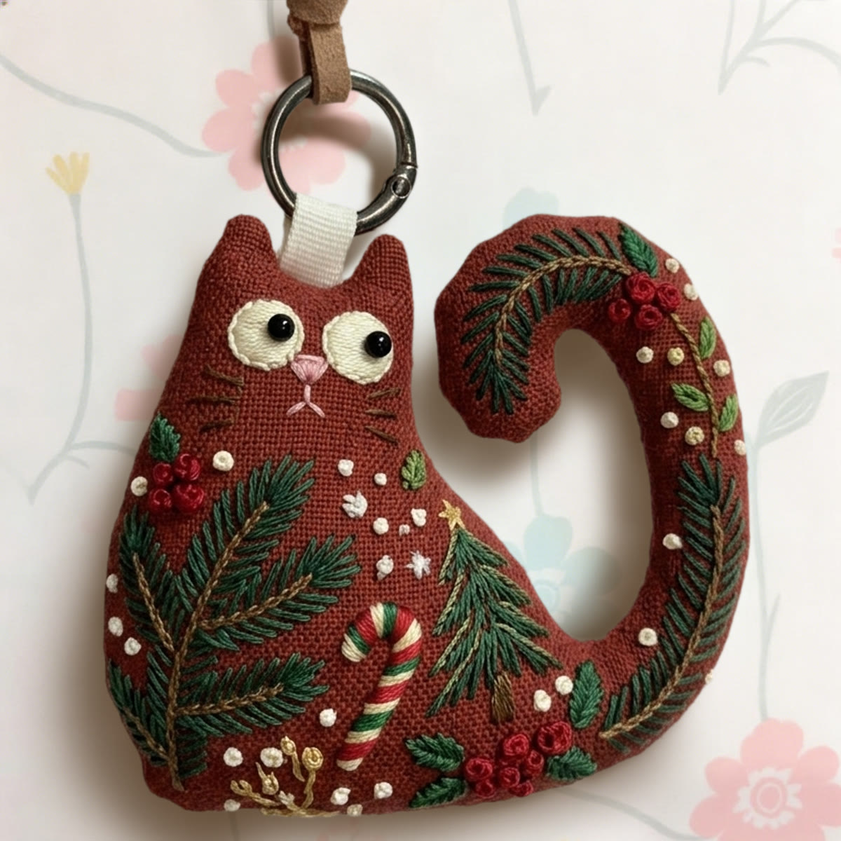 Rubbyoo Cat Embroidery Kit - Christmas Tree And Pine | Cute Gift For Her | Holiday Party Favor - image 2
