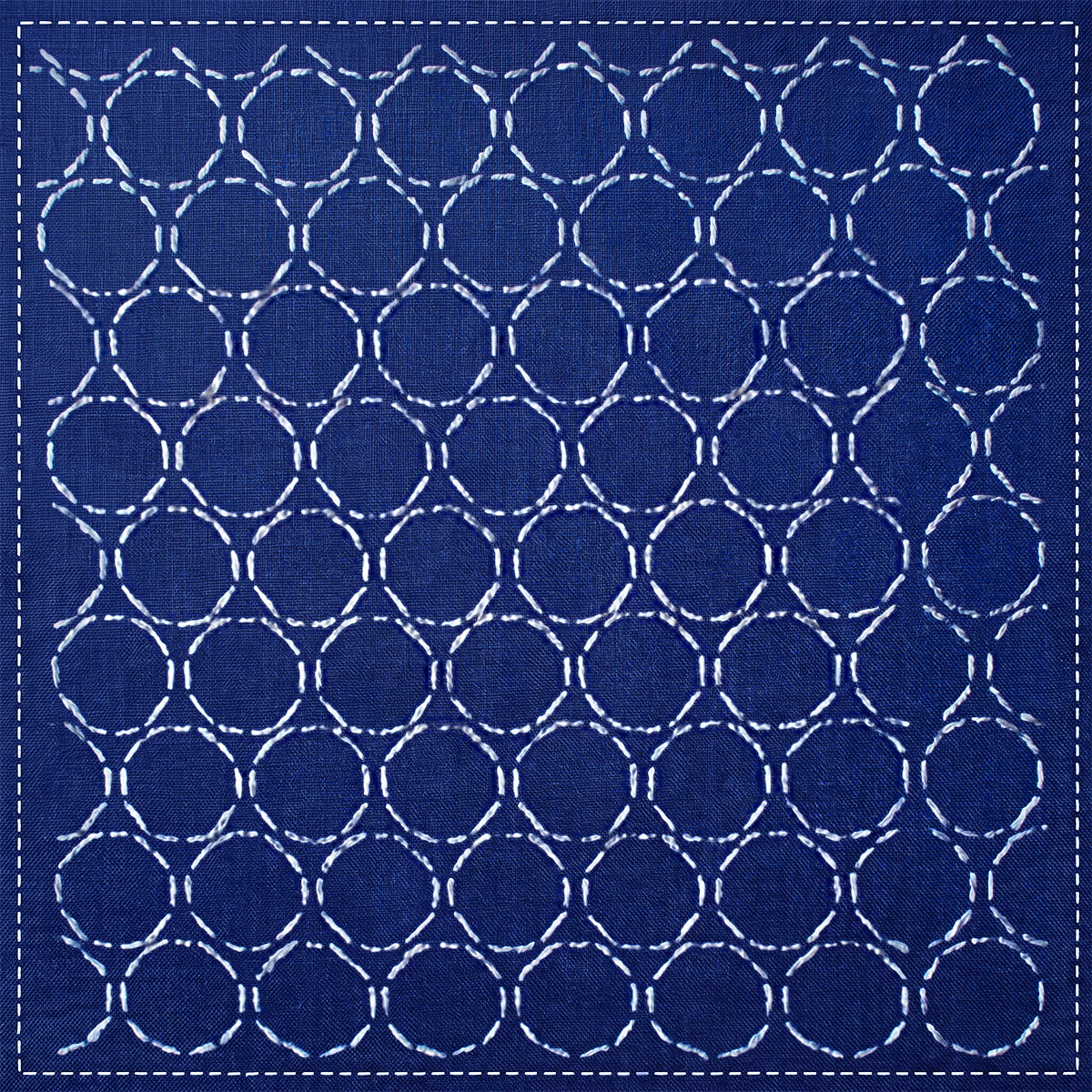 Rubbyoo Sashiko Embroidery Kit - Seven Treasures | Relaxing Handmade Craft | Modern Minimalist Home - 20*20cm - image 1