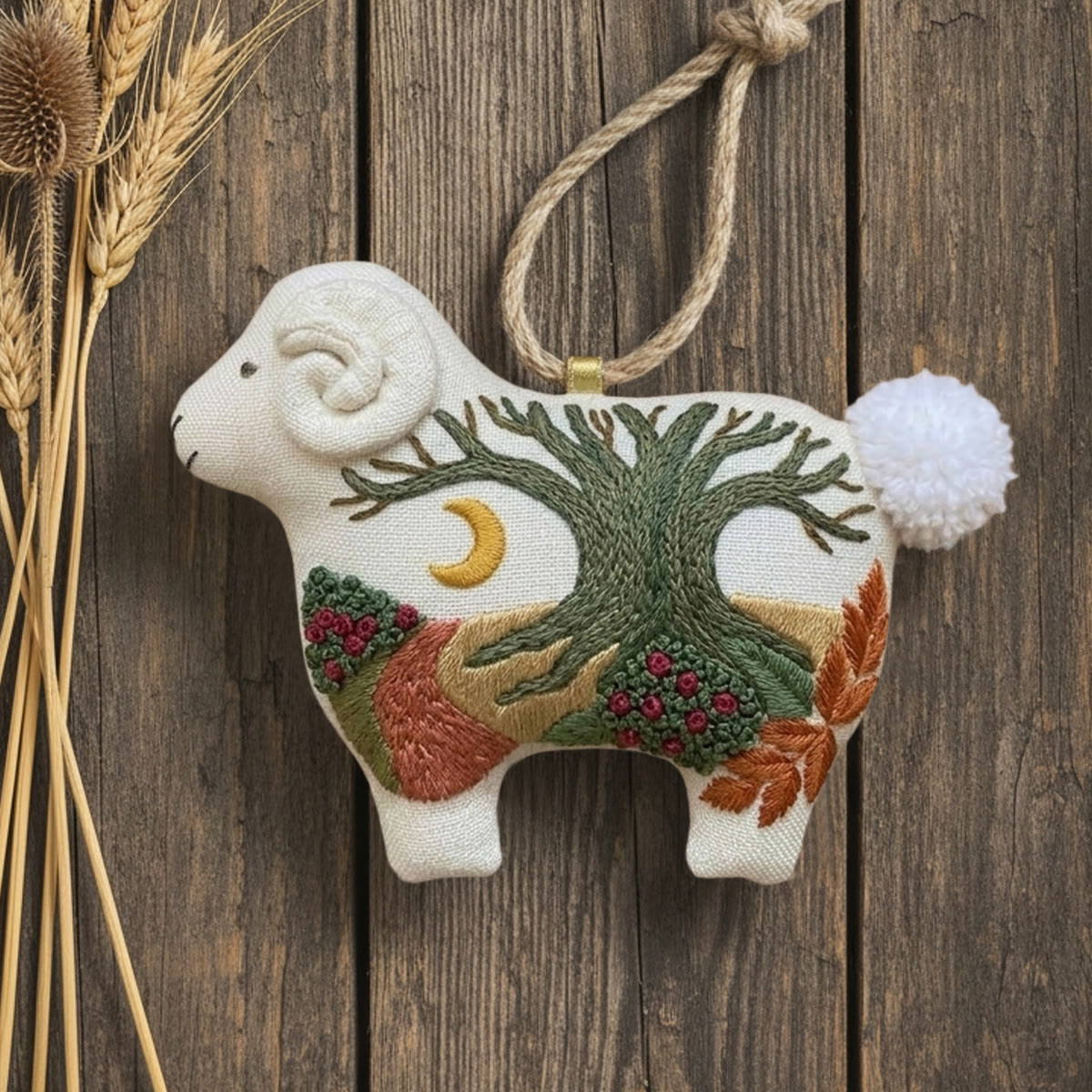 Rubbyoo Lamb-shaped Embroidery Kit - Tree Of Life | Easy Handmade Artwork | Lovely Wall Decoration  - image 6