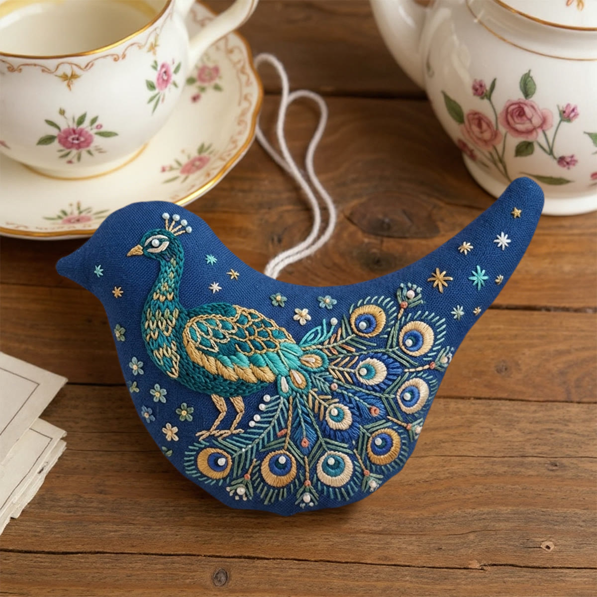 Rubbyoo Bird-shaped Embroidery Kit - Stunning Peacock | Gift Idea For Her | Creative Handmade Craft  - image 2