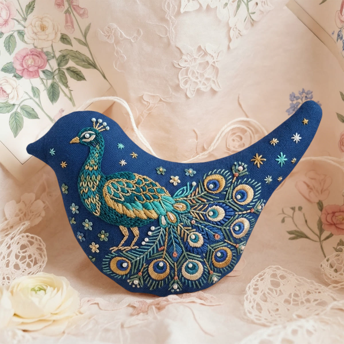 Rubbyoo Bird-shaped Embroidery Kit - Stunning Peacock | Gift Idea For Her | Creative Handmade Craft  - image 5