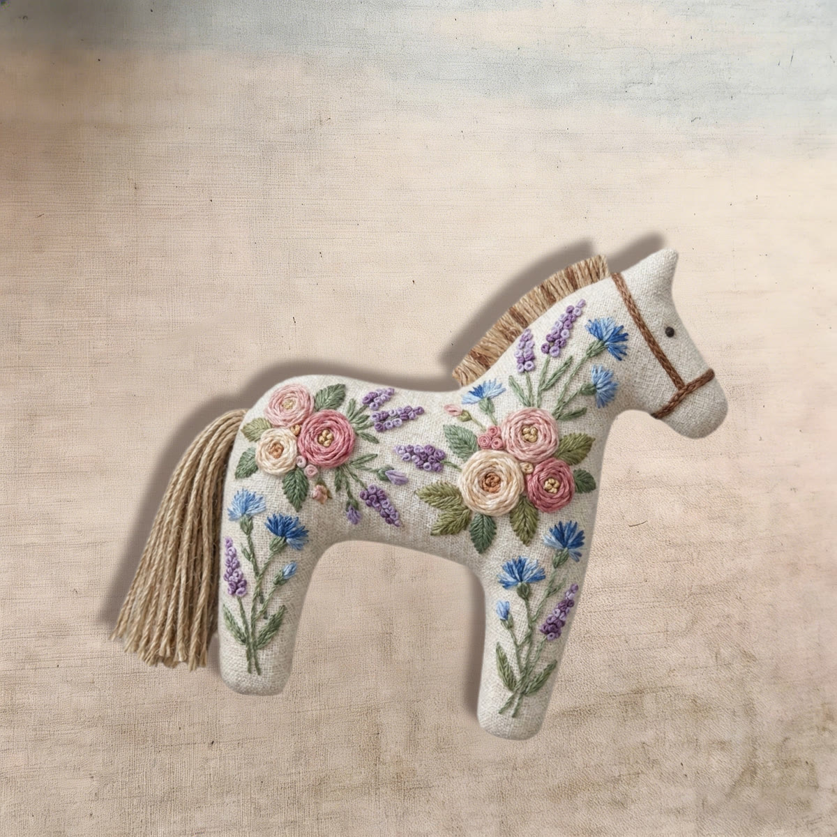 Rubbyoo Dala Horse Embroidery Kit - Lavender And Rose Floral Charm | Botanical Gift For Her | Romantic Bag Accessory - image 9