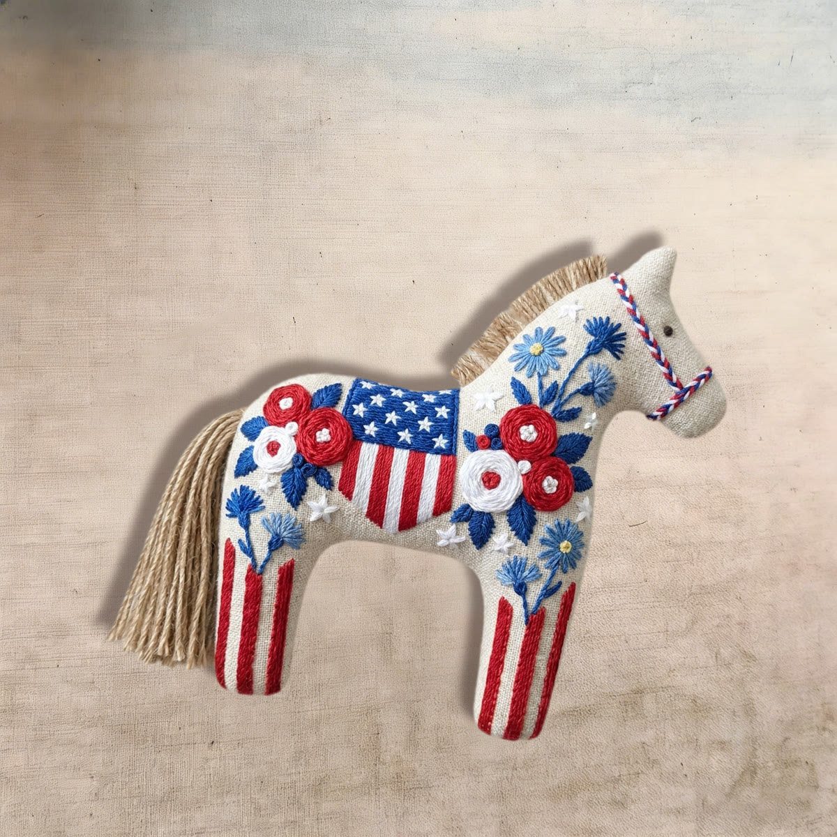 Rubbyoo Dala Horse Embroidery Kit - US Flag Inspired Design | Floral Celebration Gift | Home Patriotic Decor - image 8