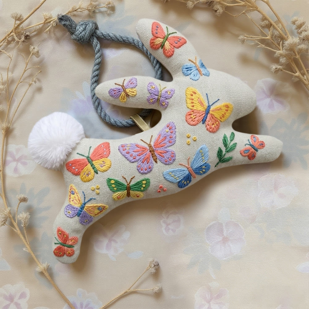 Rubbyoo Rabbit Embroidery Kit - Stunning Butterfly | Creative Wall Hanging | Handmade Baby Toy  - image 2