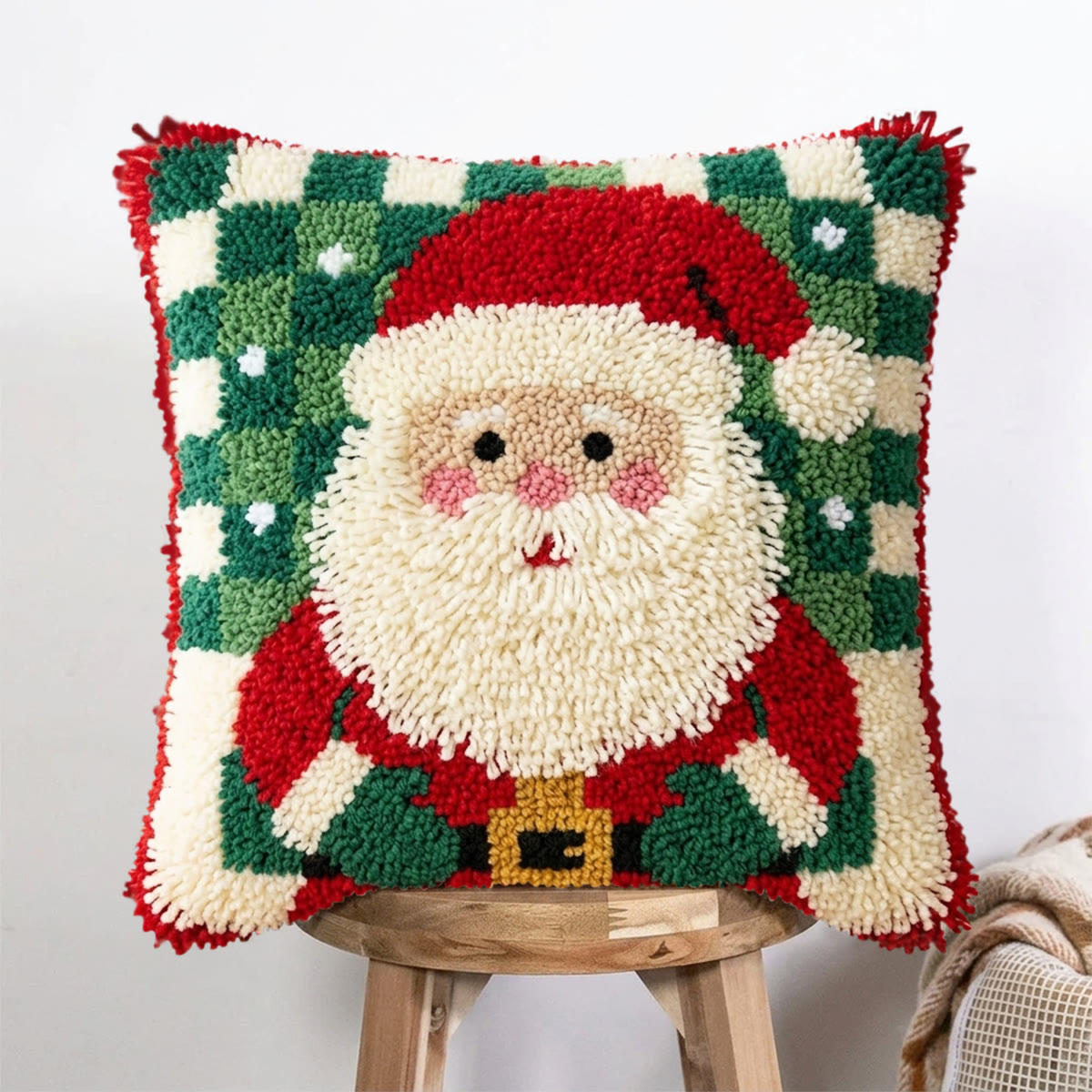 Rubbyoo Latch Hook Pillow Kit - Santa Claus | Festive Home Decor | Diy Handmade Craft  - 43*43cm - image 1