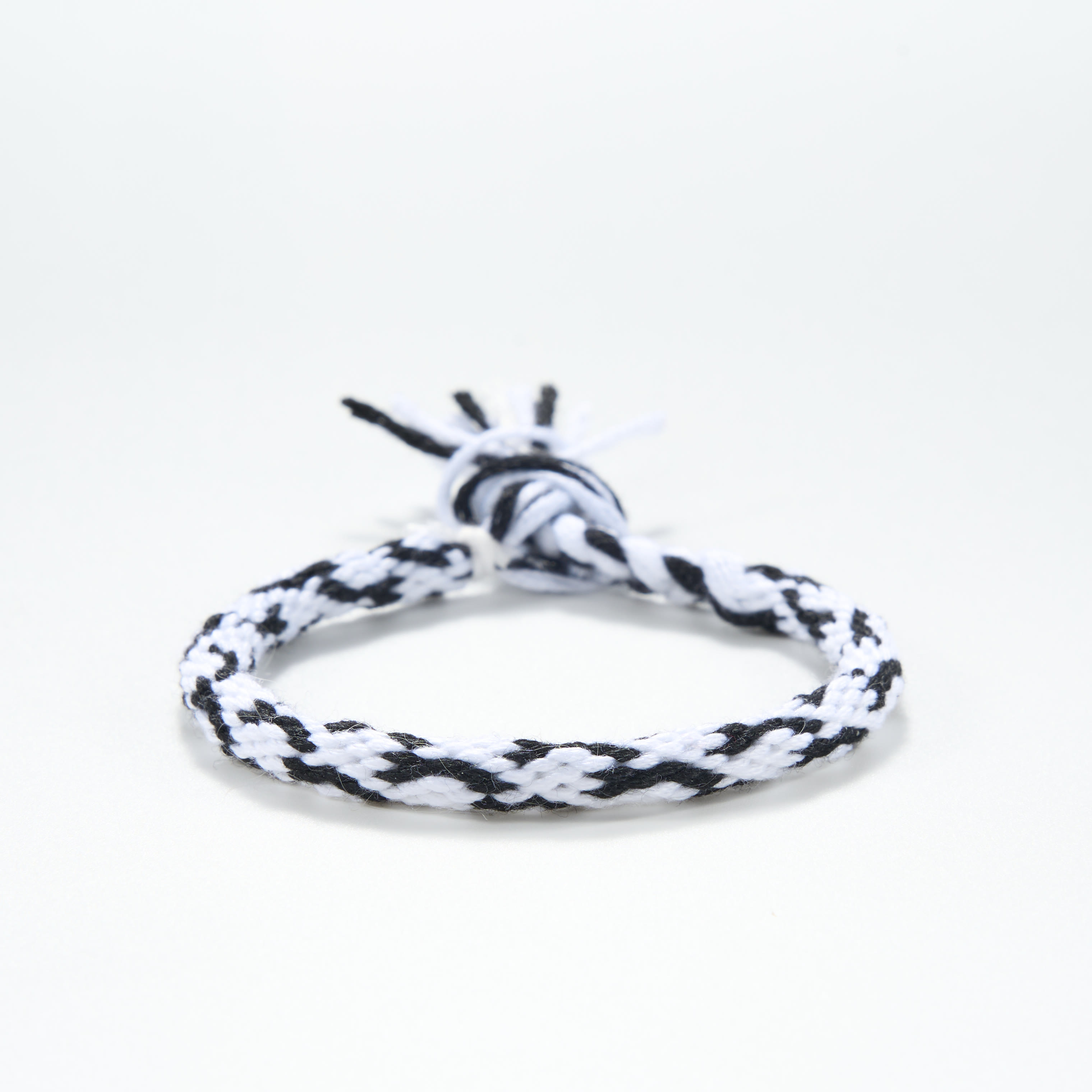 Rubbyoo Kumihimo Bracelet Kit - Panda | Black White Woven Pattern | Handmade Fashion Accent - Full Kit (Loom + Threads) - image 1