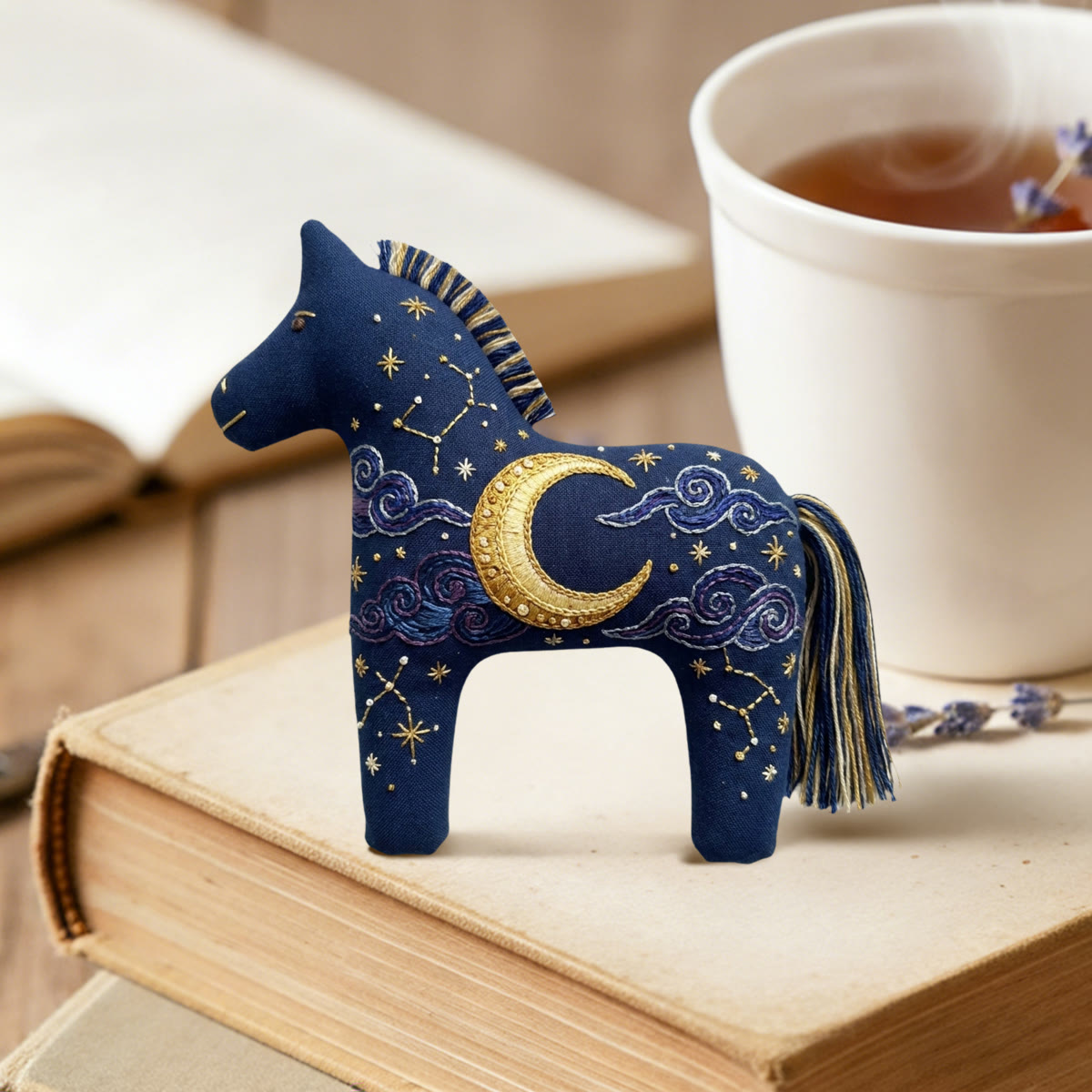 Rubbyoo Dala Horse Embroidery Kit - Starry Night Sky | Meaningful Pendant Gift | Celestial Aesthetic Room Decor - image 2