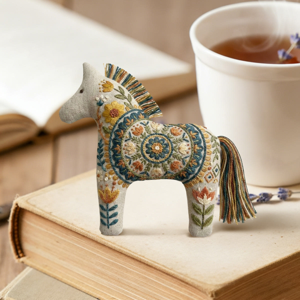 Rubbyoo Dala Horse Embroidery Kit - Mandala Floral | Handmade Boho Gift | Statement Purse Accessory - image 2