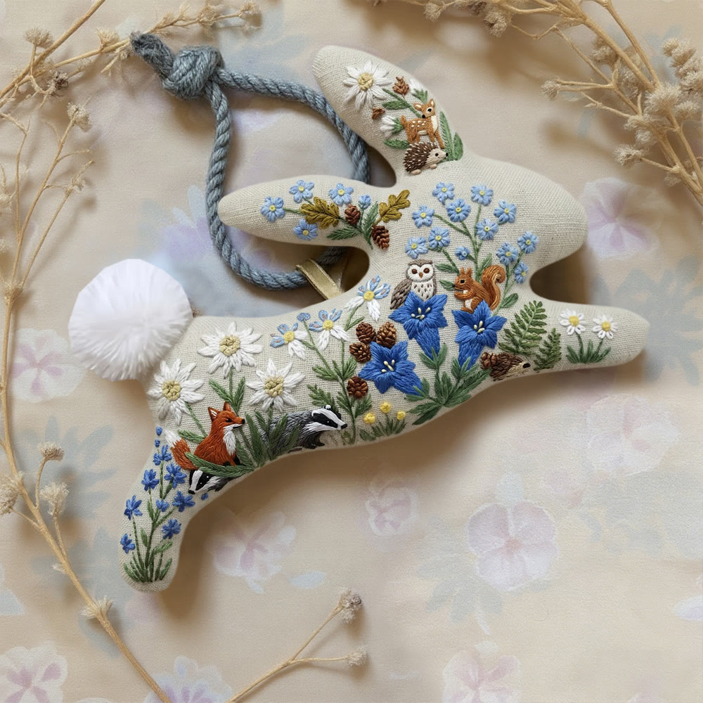 Rubbyoo Rabbit Embroidery Kit - Fox And Owl In The Fairy Tale | Relaxing Handicraft Art Project  |  Aesthetic  Animated Style Decor - image 3