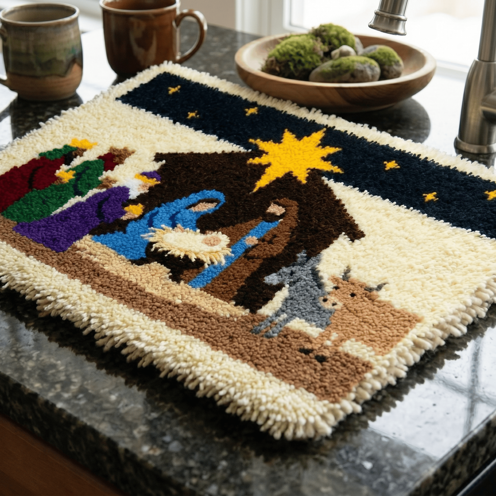 Rubbyoo Latch Hook Rug Kit - Nativity Scene | Religious Holiday Gift | Nursery Room Rug - image 6