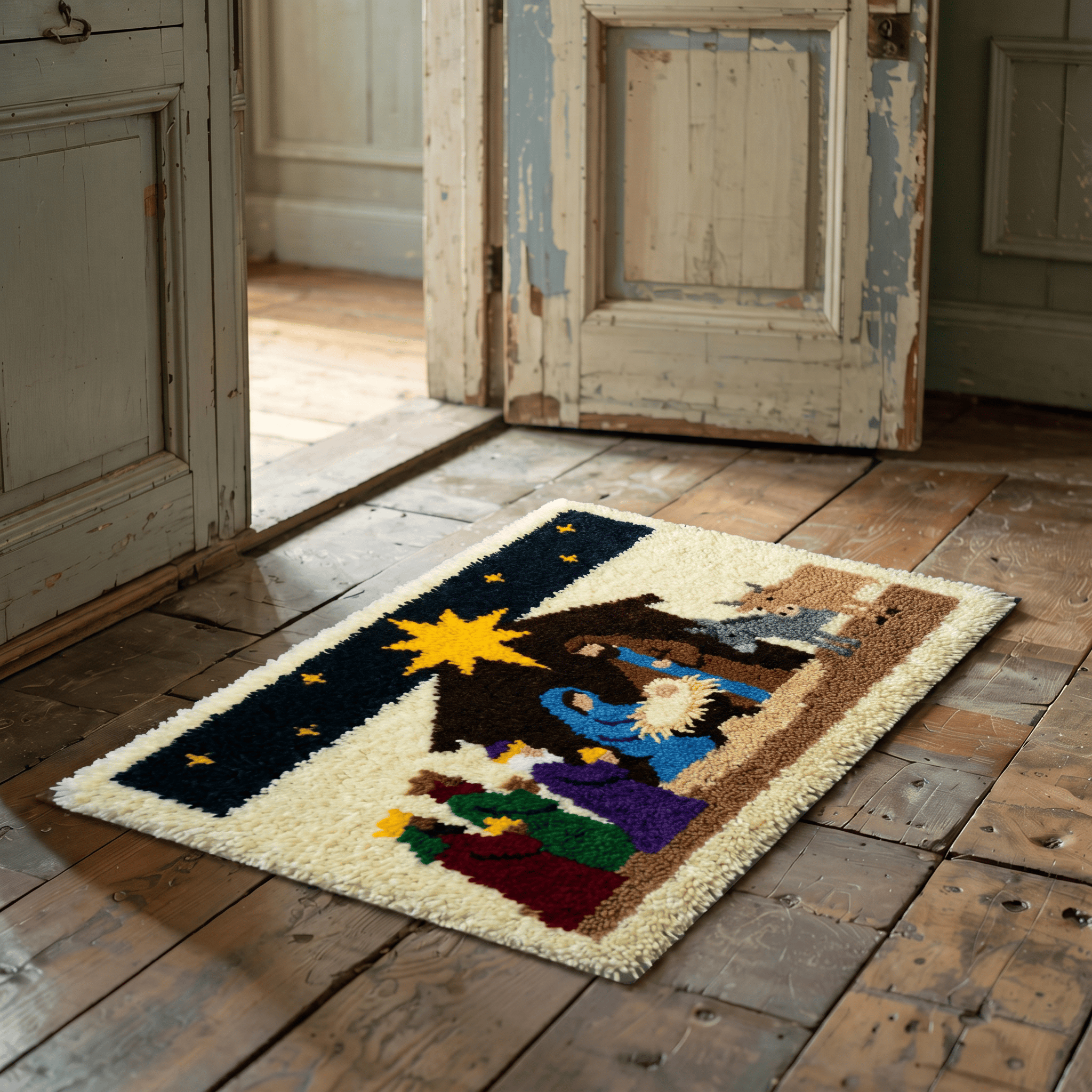 Rubbyoo Latch Hook Rug Kit - Nativity Scene | Religious Holiday Gift | Nursery Room Rug - image 7