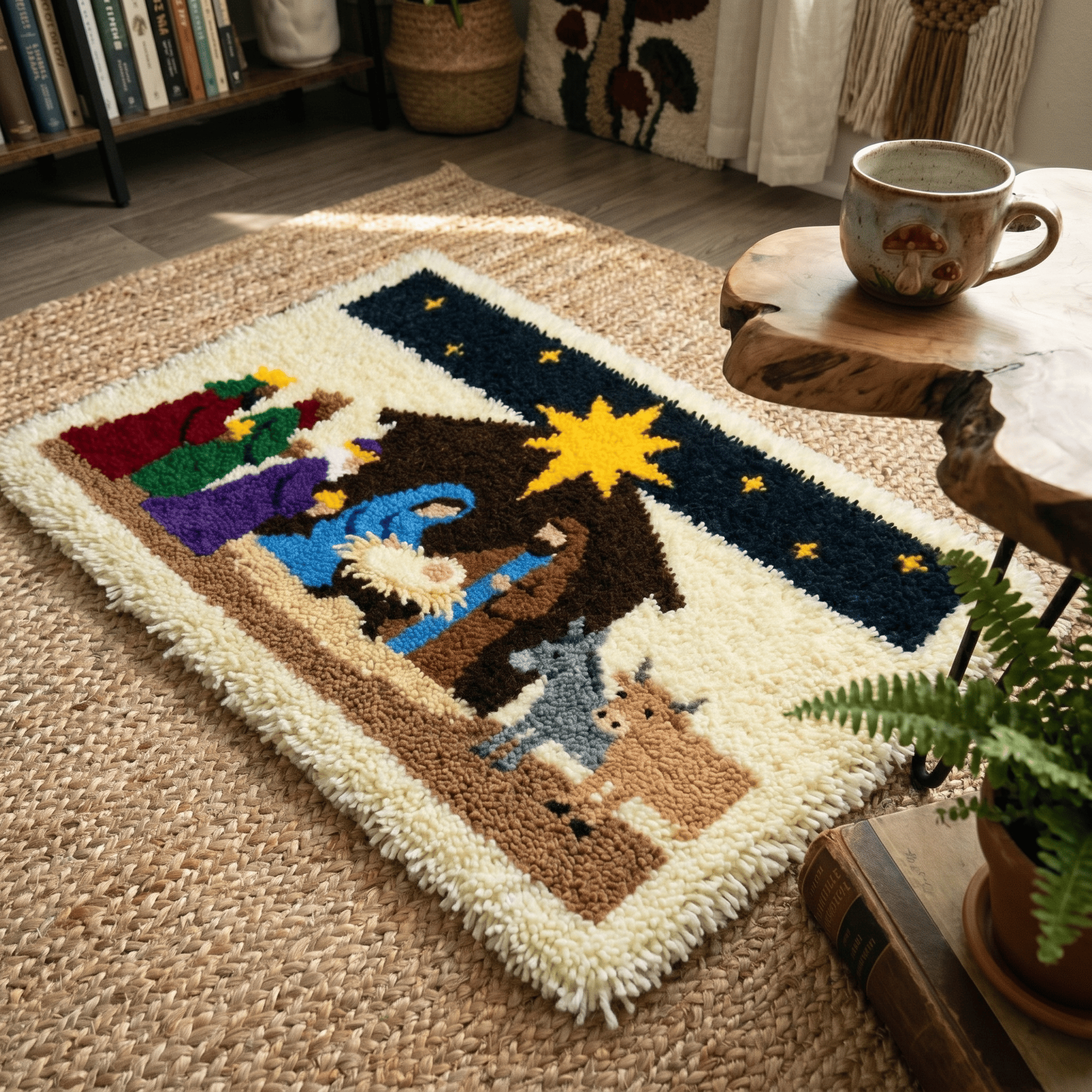 Rubbyoo Latch Hook Rug Kit - Nativity Scene | Religious Holiday Gift | Nursery Room Rug - image 2