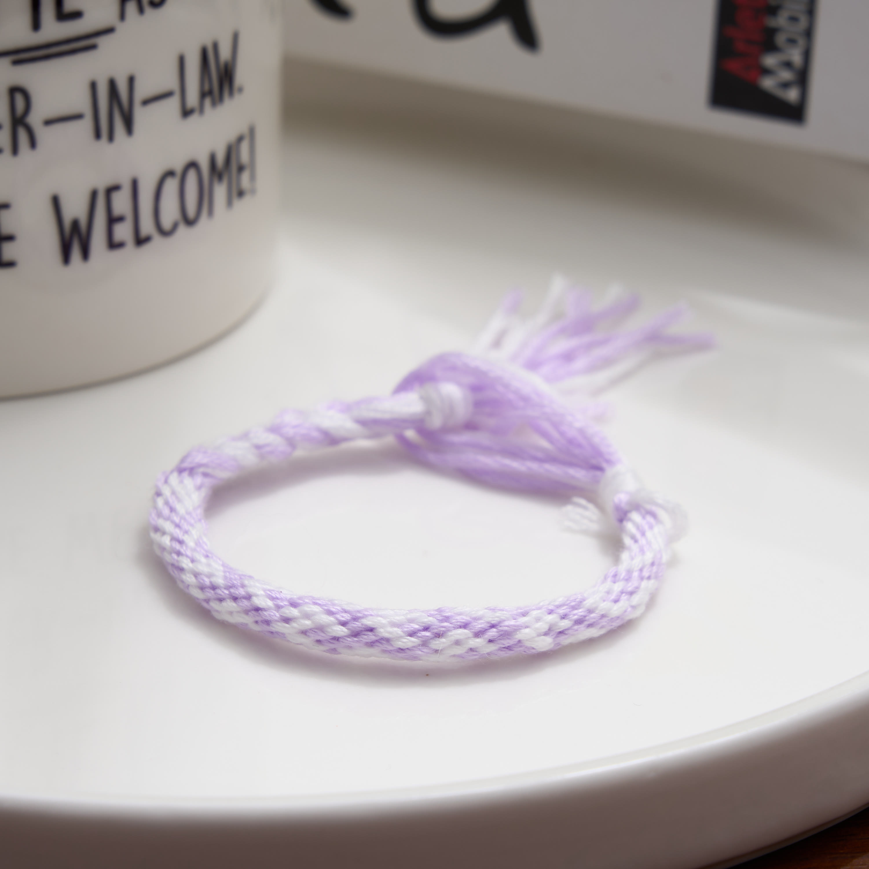 Rubbyoo Kumihimo Bracelet Kit - Lilac Purple Pastel Wristband | Cute Birthday Gift For Her | Music Festival Accessory - image 3