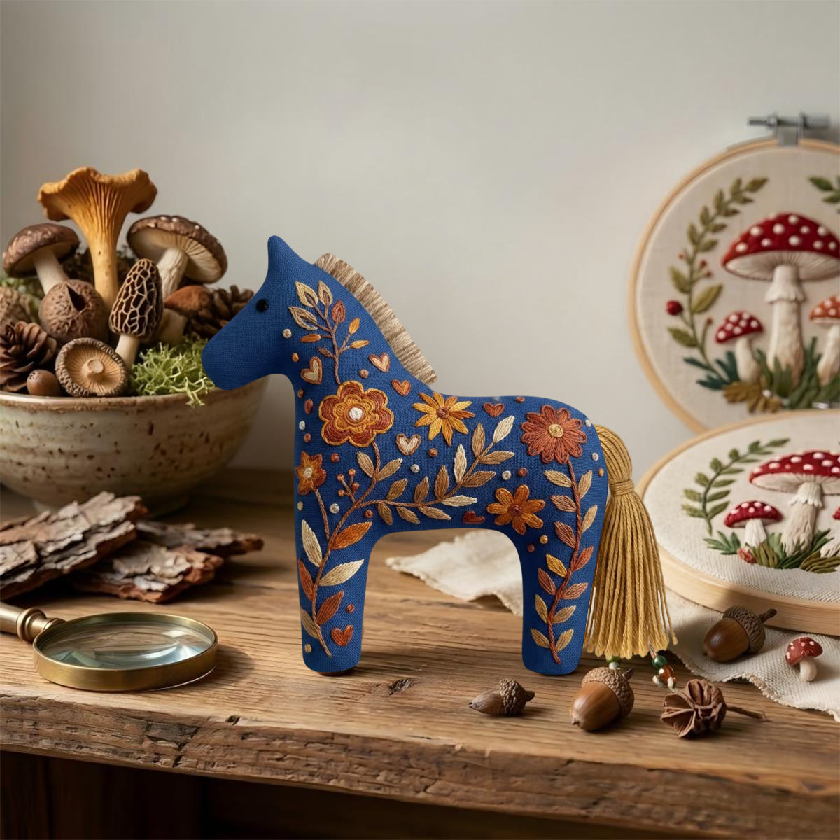 Rubbyoo Dala Horse Embroidery Kit - Daisy Motif | Unique Handmade Gift | Desk Accessory - image 9